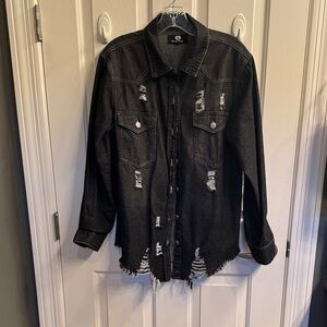 Branded Royalty black oversized button down M
